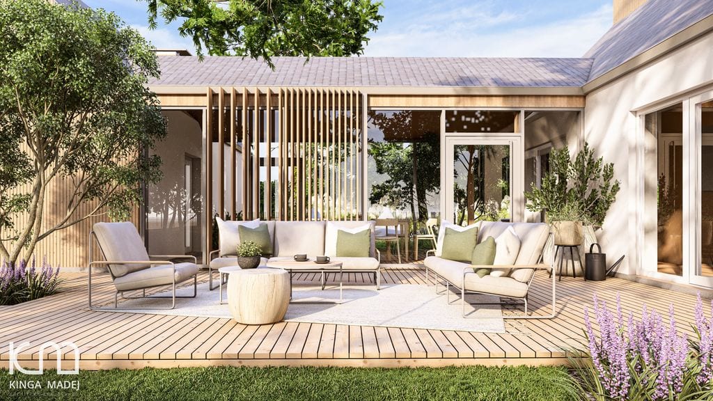 Główna strefa relaksu z wygodnymi meblami