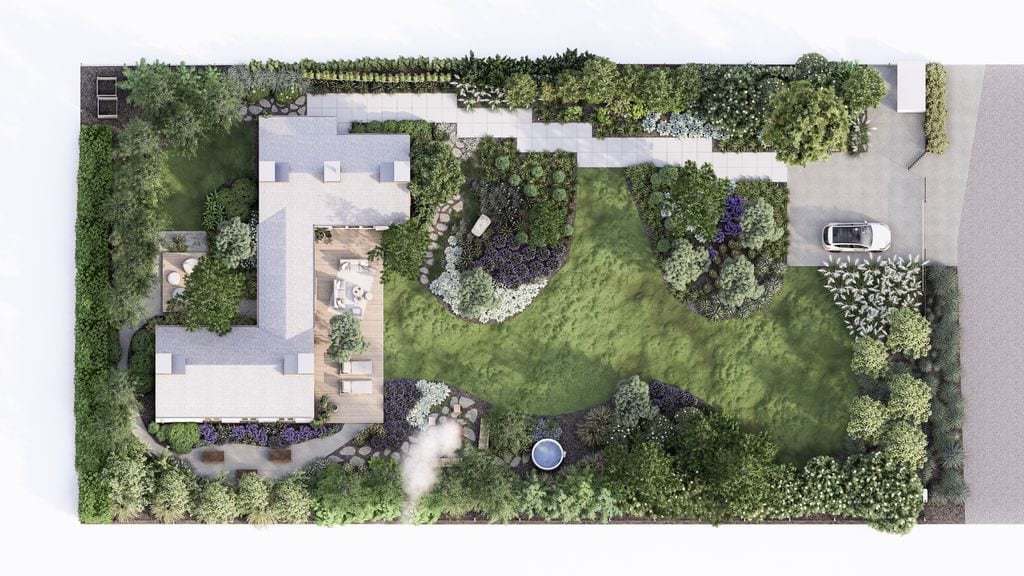 Widok ogrodu z góry