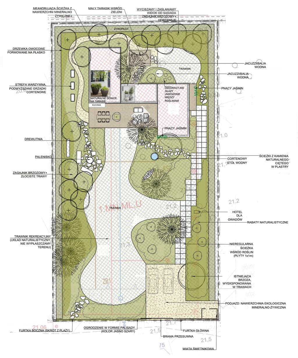 Rzut techniczny ogrodu